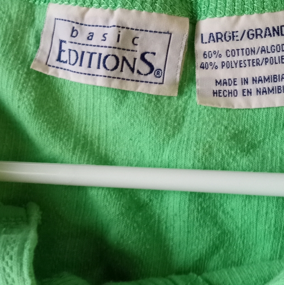 Basic Editions Spring Green Cotton Top - Vintage - image 2